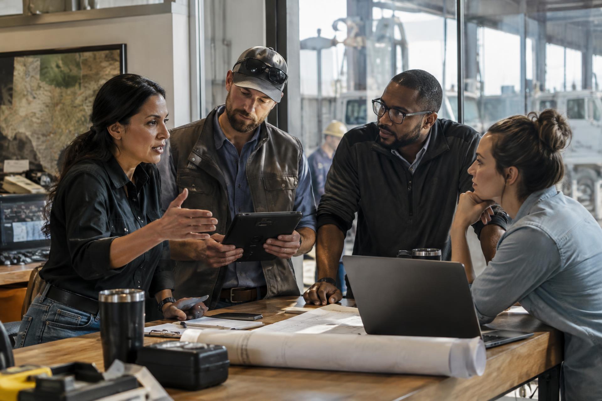 An operations team calmly coordinating work around one shared system