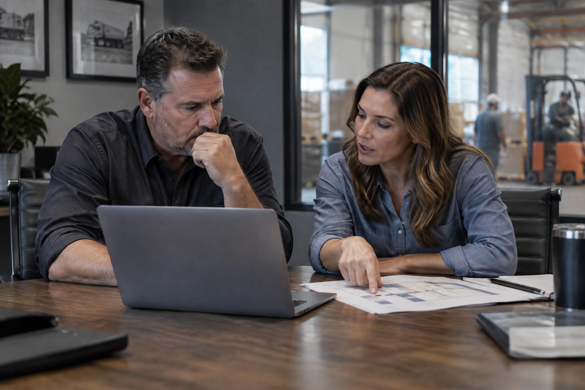 Two operations leaders working through a blocked software process